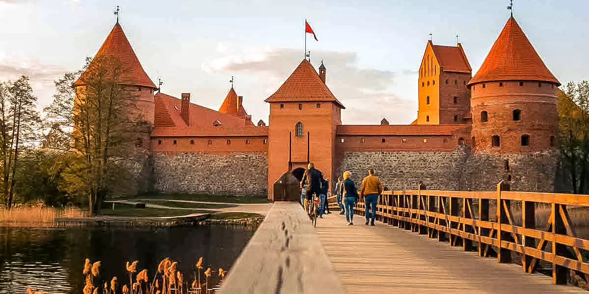 Bridge leading to Trakai Island Castle, Lithuania