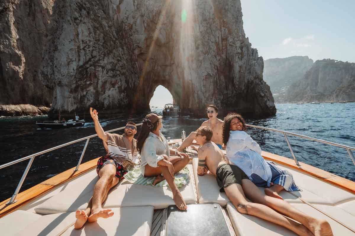 On A Boat In Capri Italy