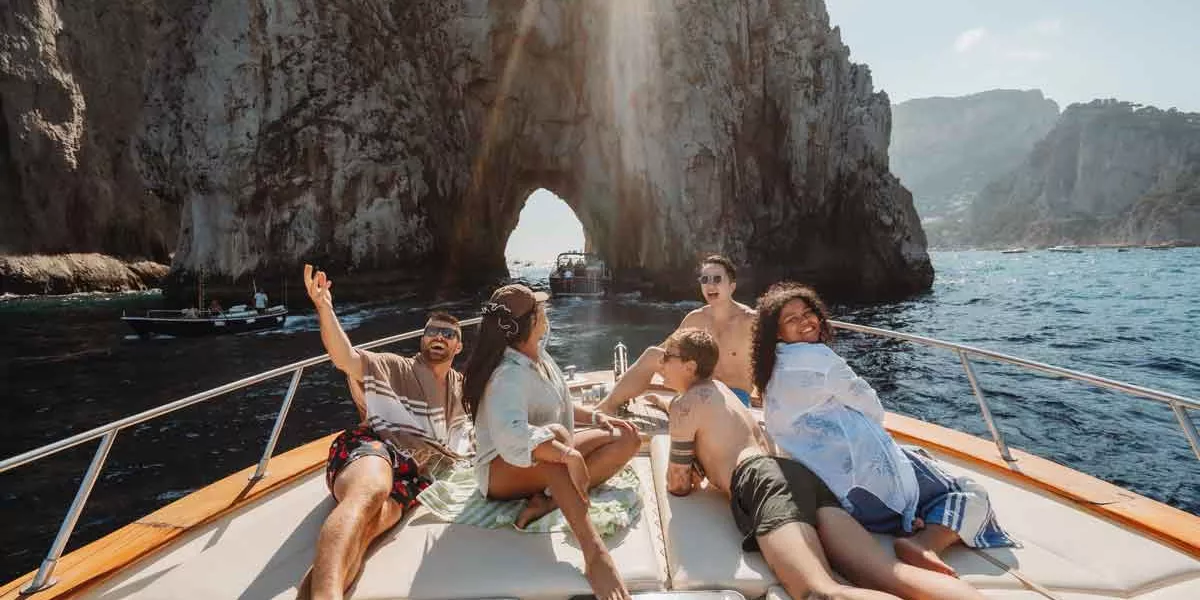 On A Boat In Capri Italy