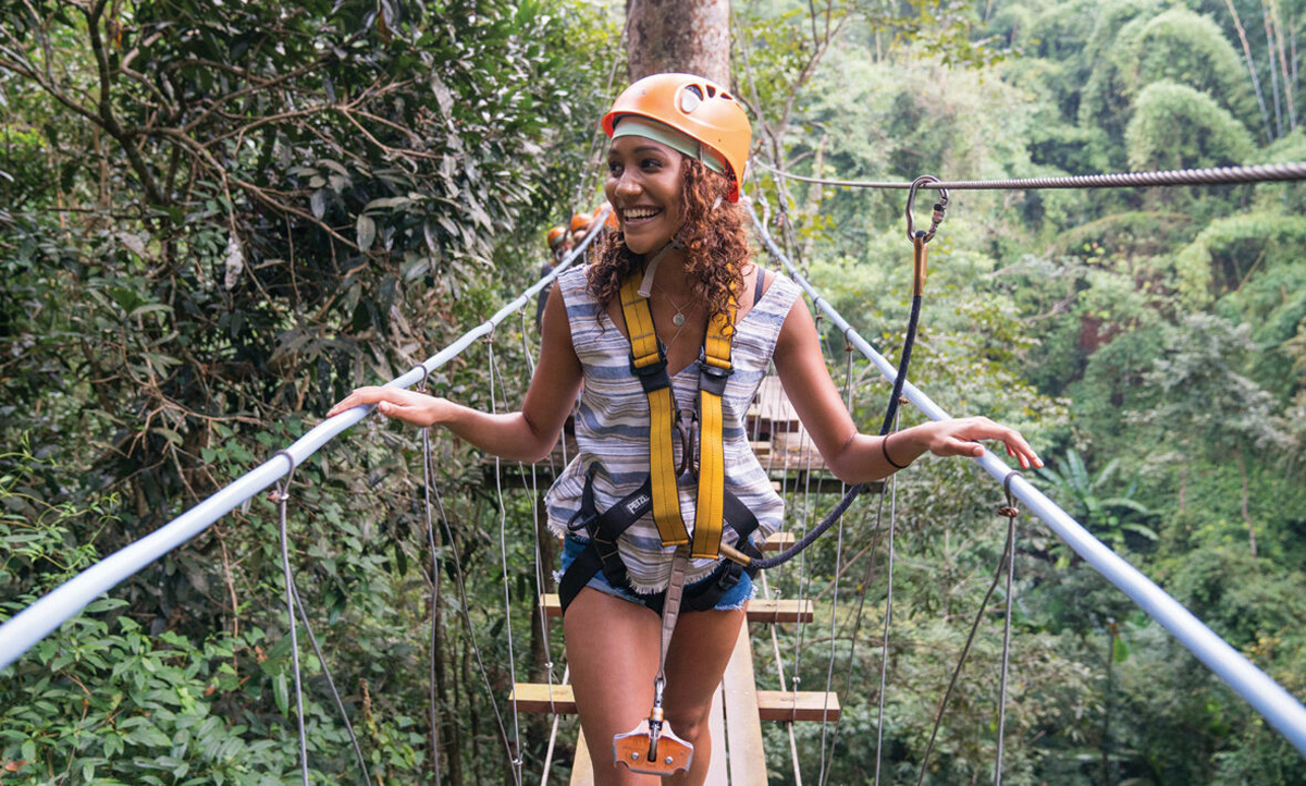 Girl On Treetop Walkway