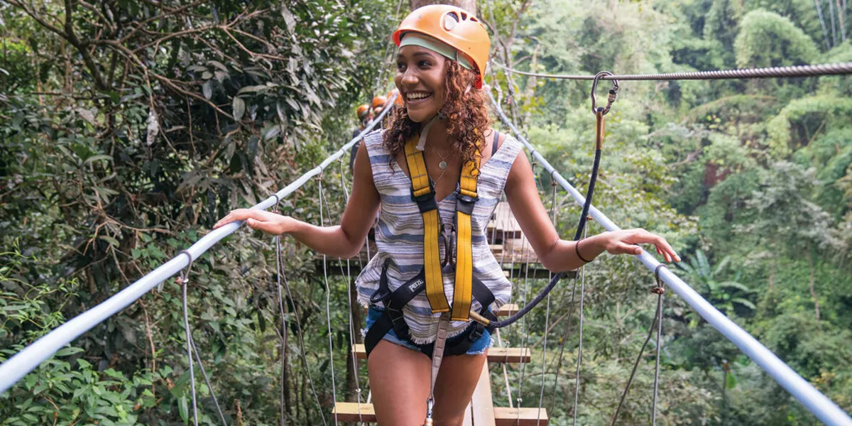 Girl On Treetop Walkway