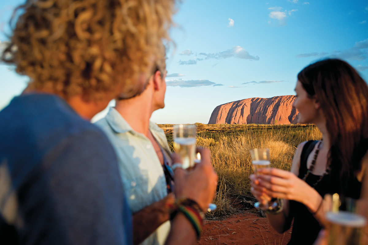 Drinking Champagne At Uluru Australia 