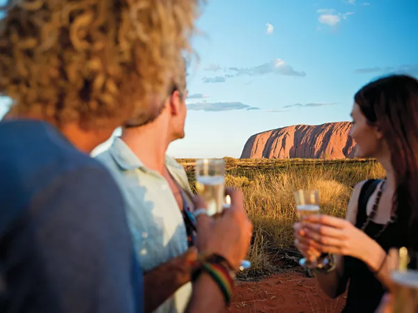 Drinking Champagne At Uluru Australia