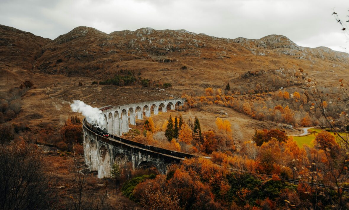 Train Going Through Scotland