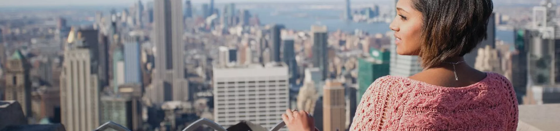 Girl looking at the New York view