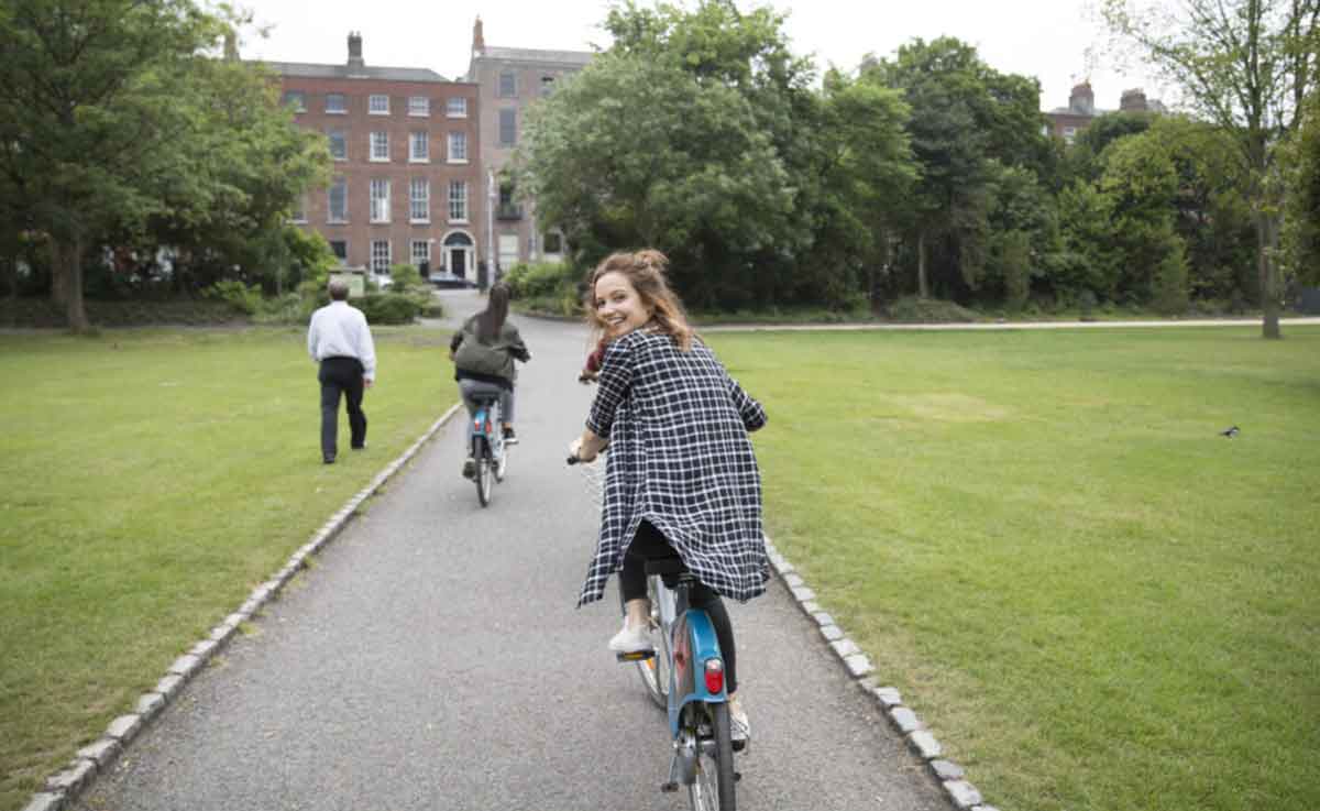 Female Riding Bike In Ireland