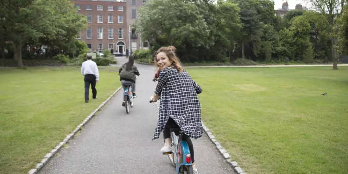 Female Riding Bike In Ireland