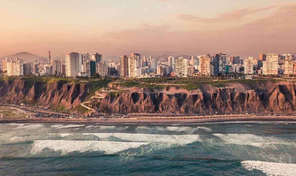 City Ladscape On Moutain Close To Beach