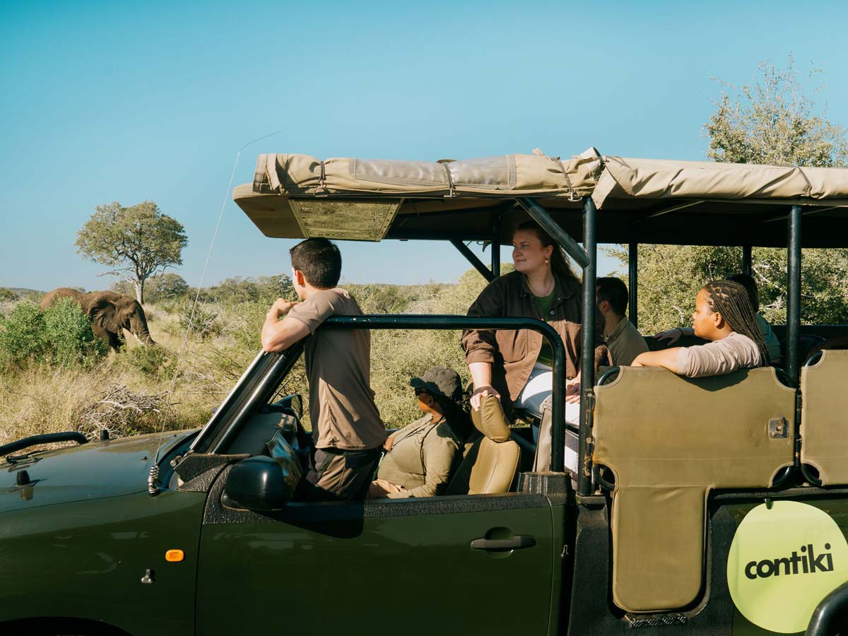 Group Of Young People In A Safari