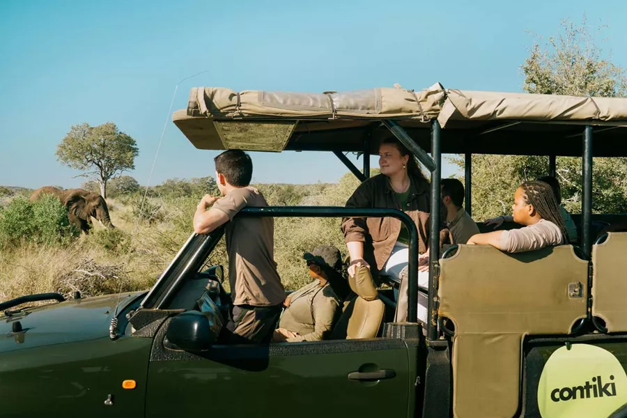 Group Of Young People In A Safari