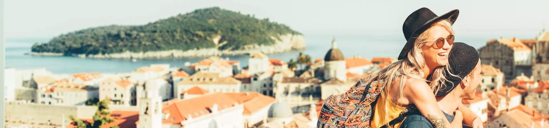 Woman Piggyback Ocean View