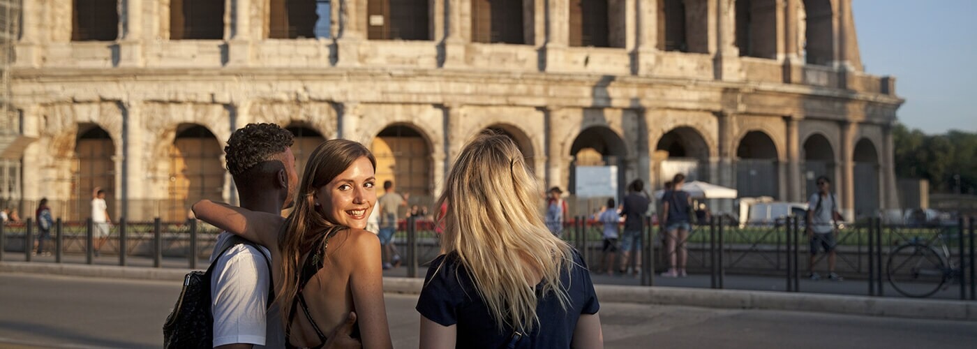 Friends in front of the Coloseum
