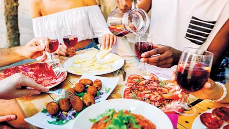 View Of Table At Dinner In Spain