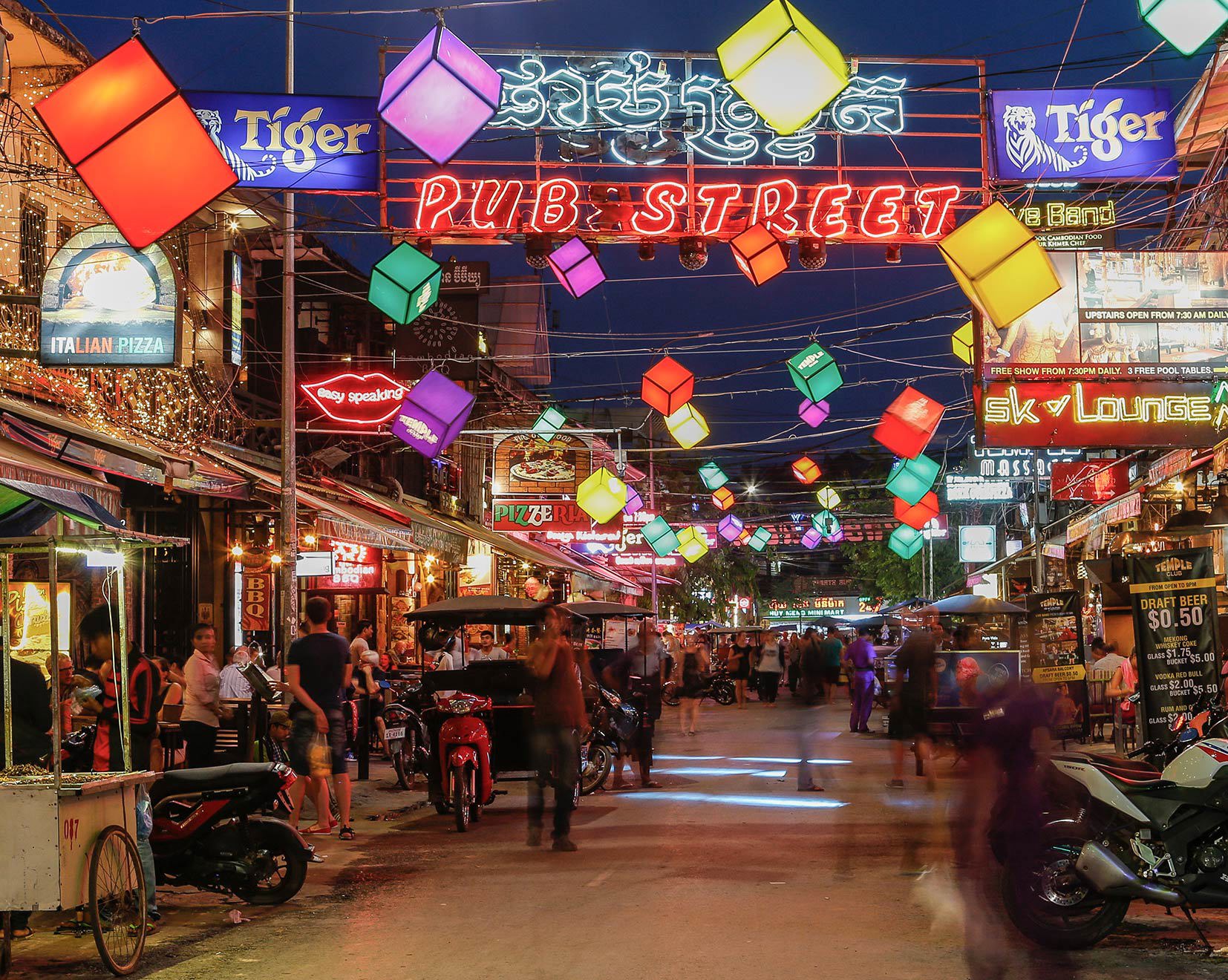 See Siem Reap by Night From an Open-Air Bus