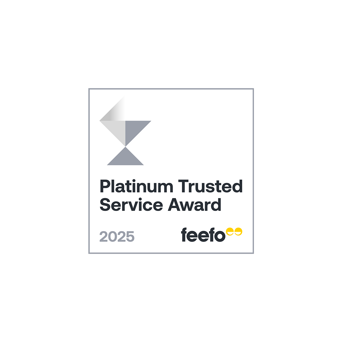 Platinum Trusted Award 2025 by feefo