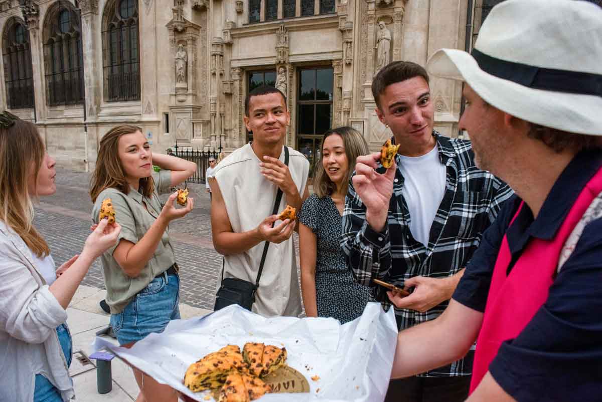 Travelers Eating Food In France