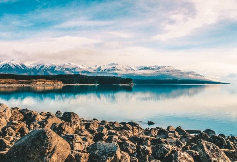 New Zealand Mountains Lake Reflection
