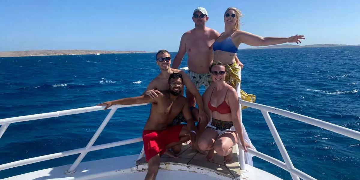 Travellers On The Red Sea On A Boat