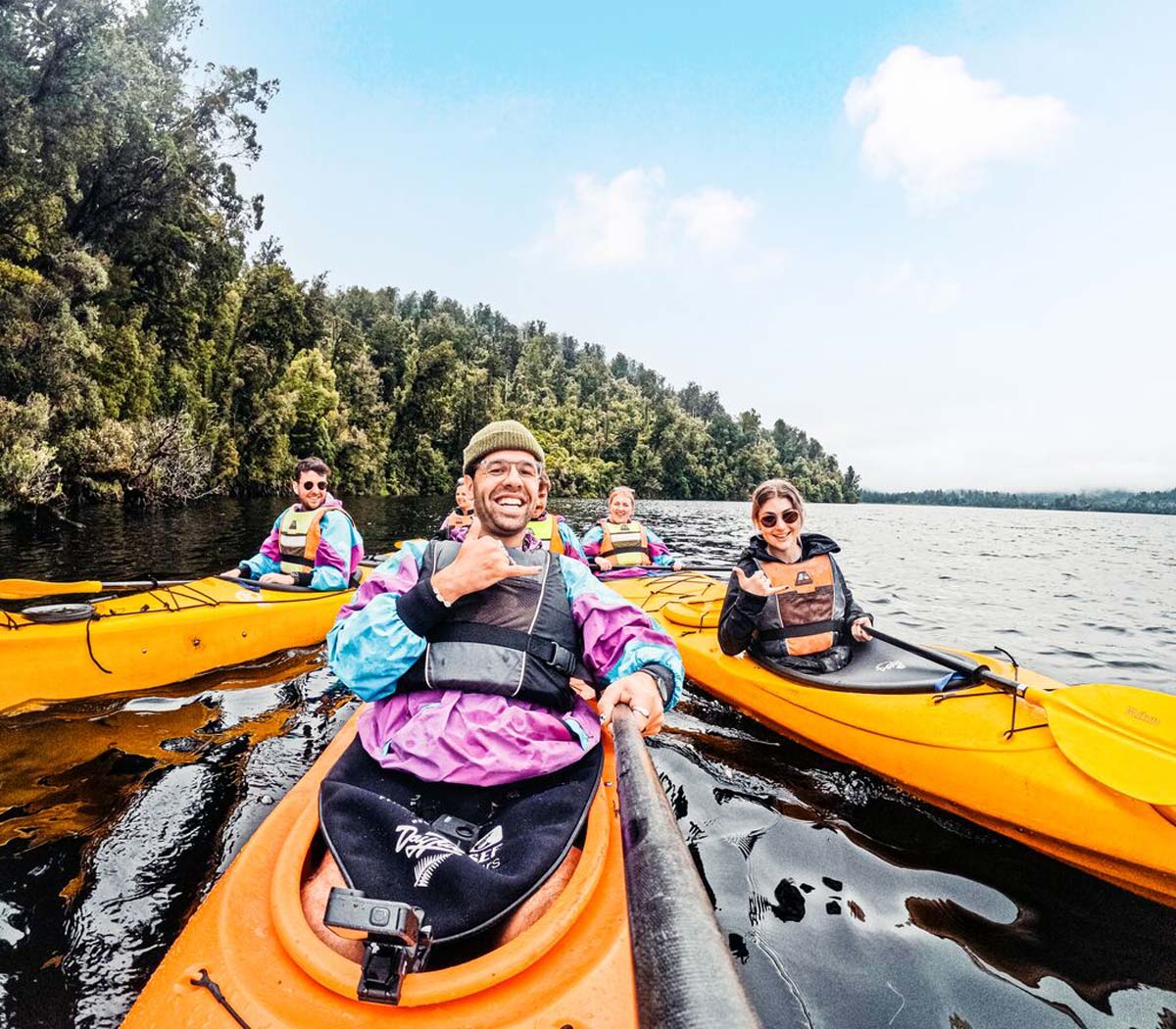 Friends Enjoying A Kayak Activity