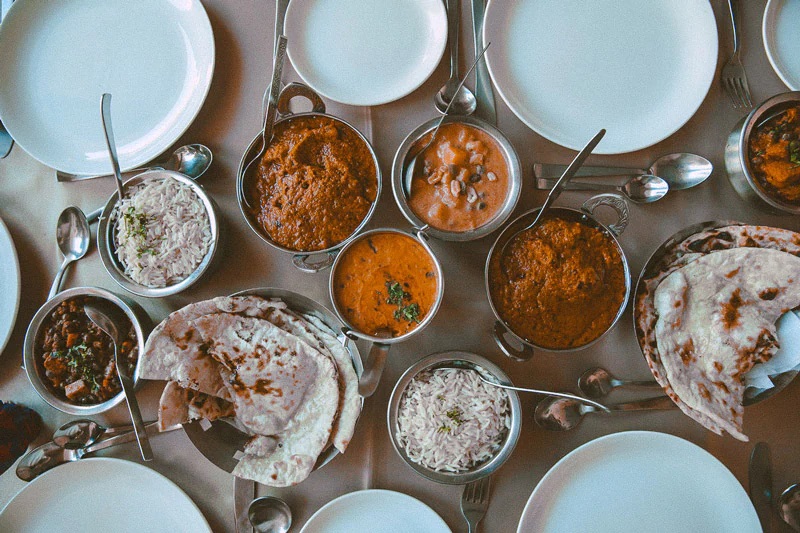 Asian Feast with Traditional Local Dishes