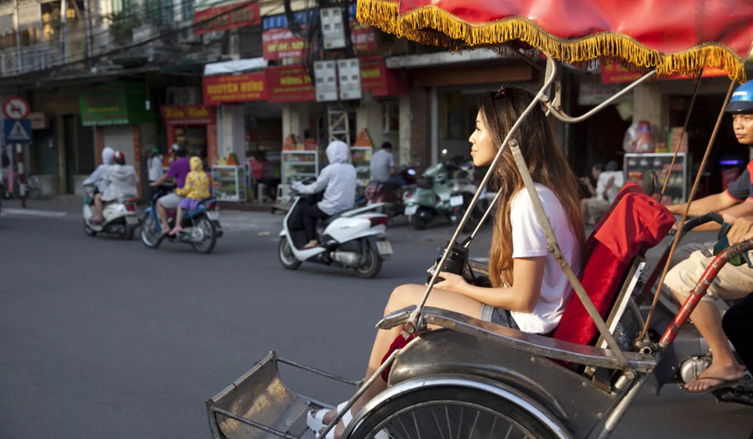 Girl Riding Around Vietnam