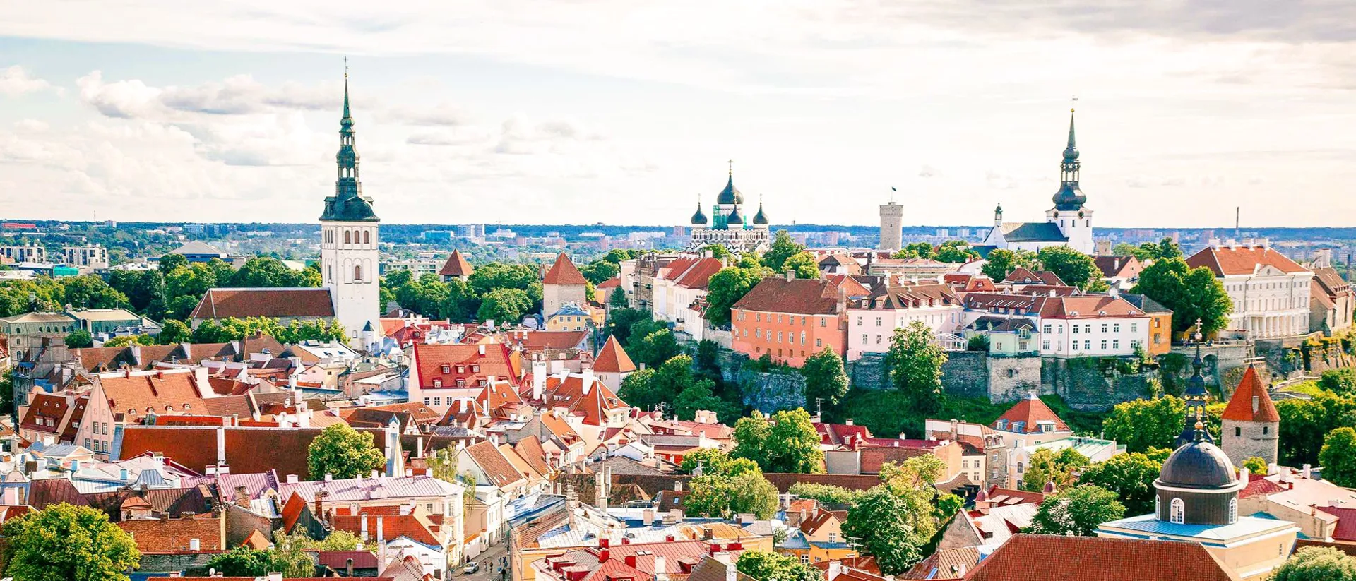 View of Tallinn Towers and Rooftops, Estonia