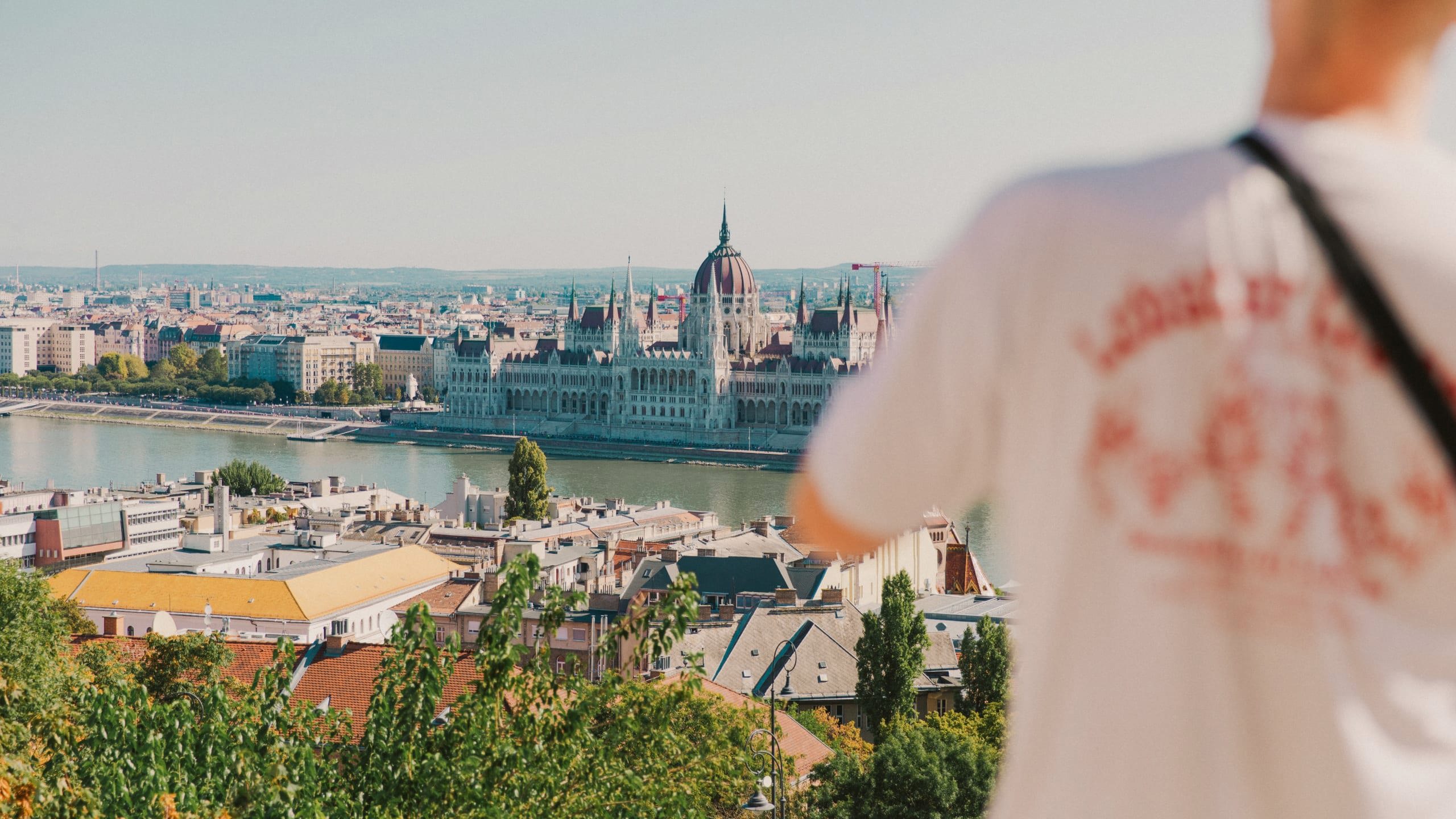 Panoramic view of the Hungarian Parliament Building in Budapest - Contiki London to Budapest by Train Tour
