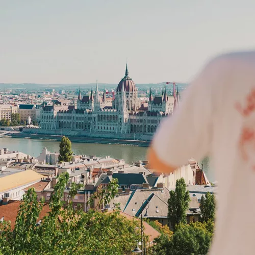 Panoramic view of the Hungarian Parliament Building in Budapest - Contiki London to Budapest by Train Tour