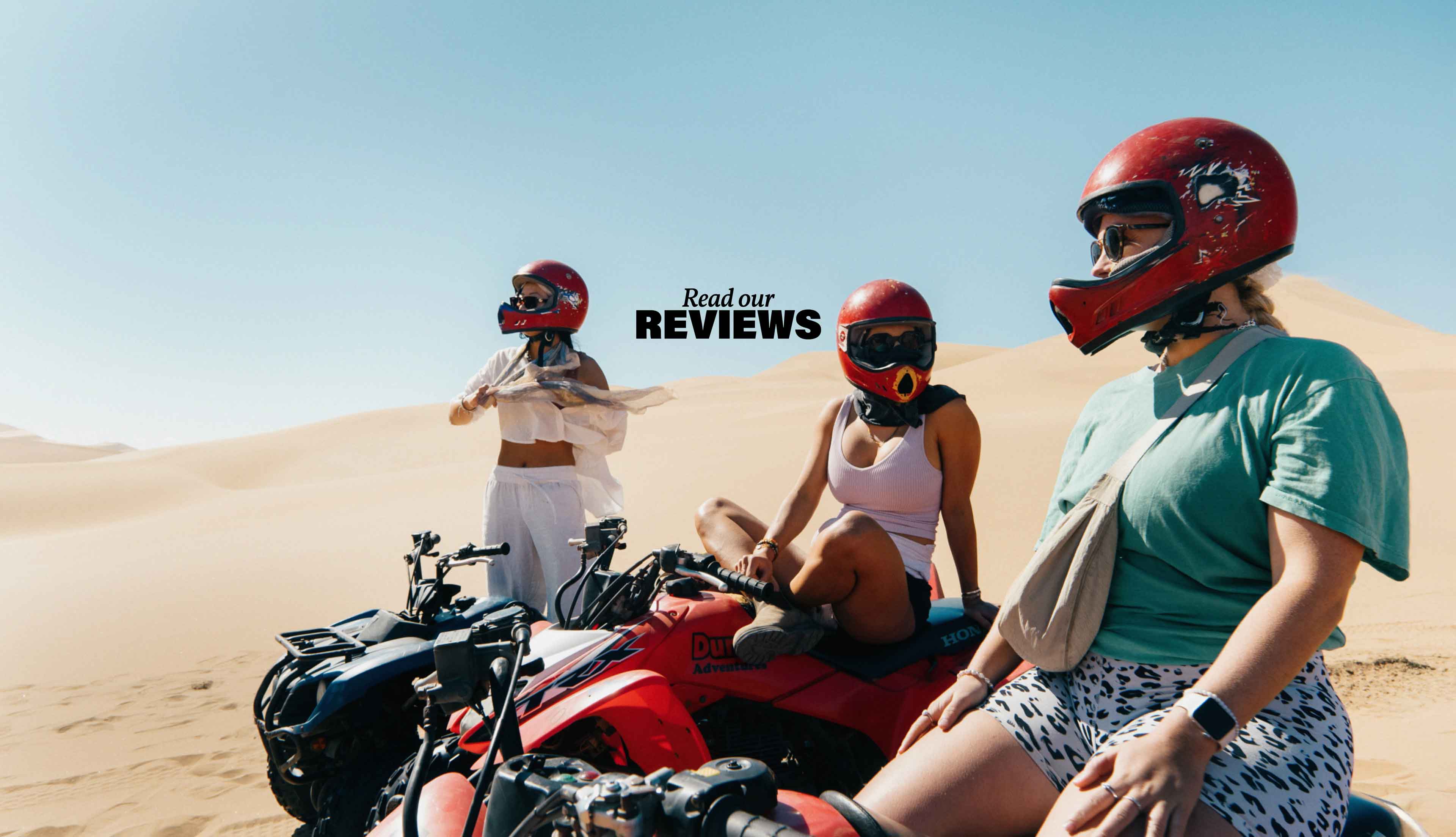 Three Females Quad Bikes Dessert Lock Up