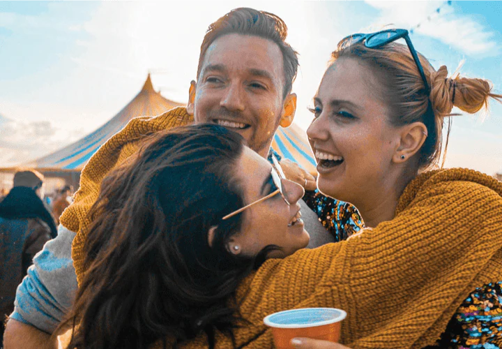 Travellers on a festival