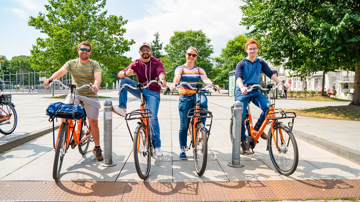 Young People Riding Bikes