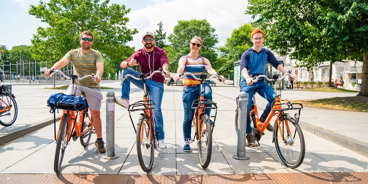 Young People Riding Bikes