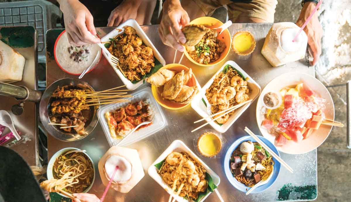 Birds Eye View Asian Food