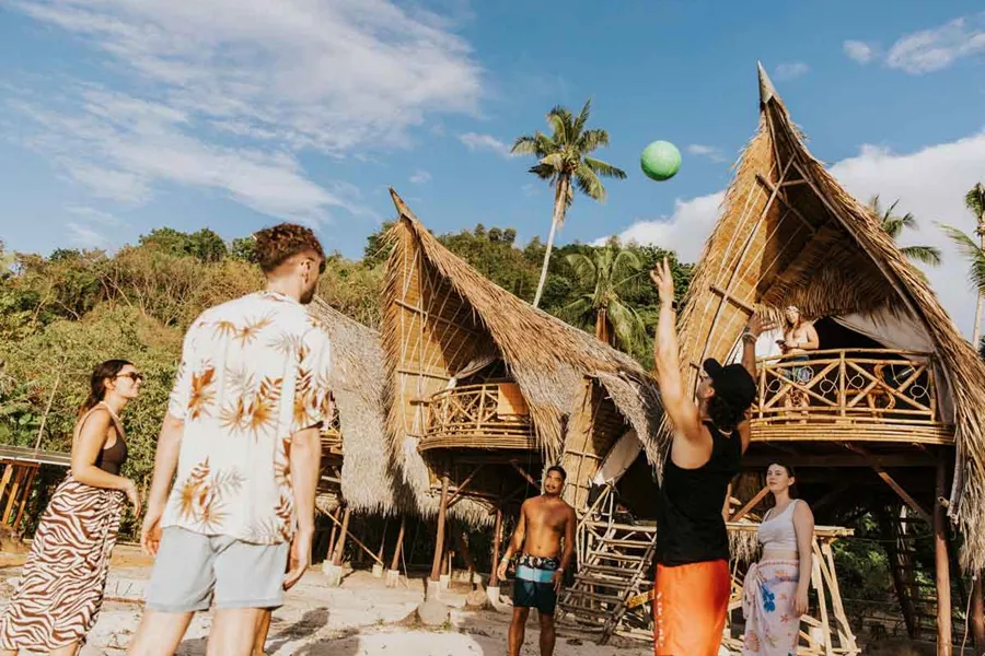 Young Friend Playing At The Beach