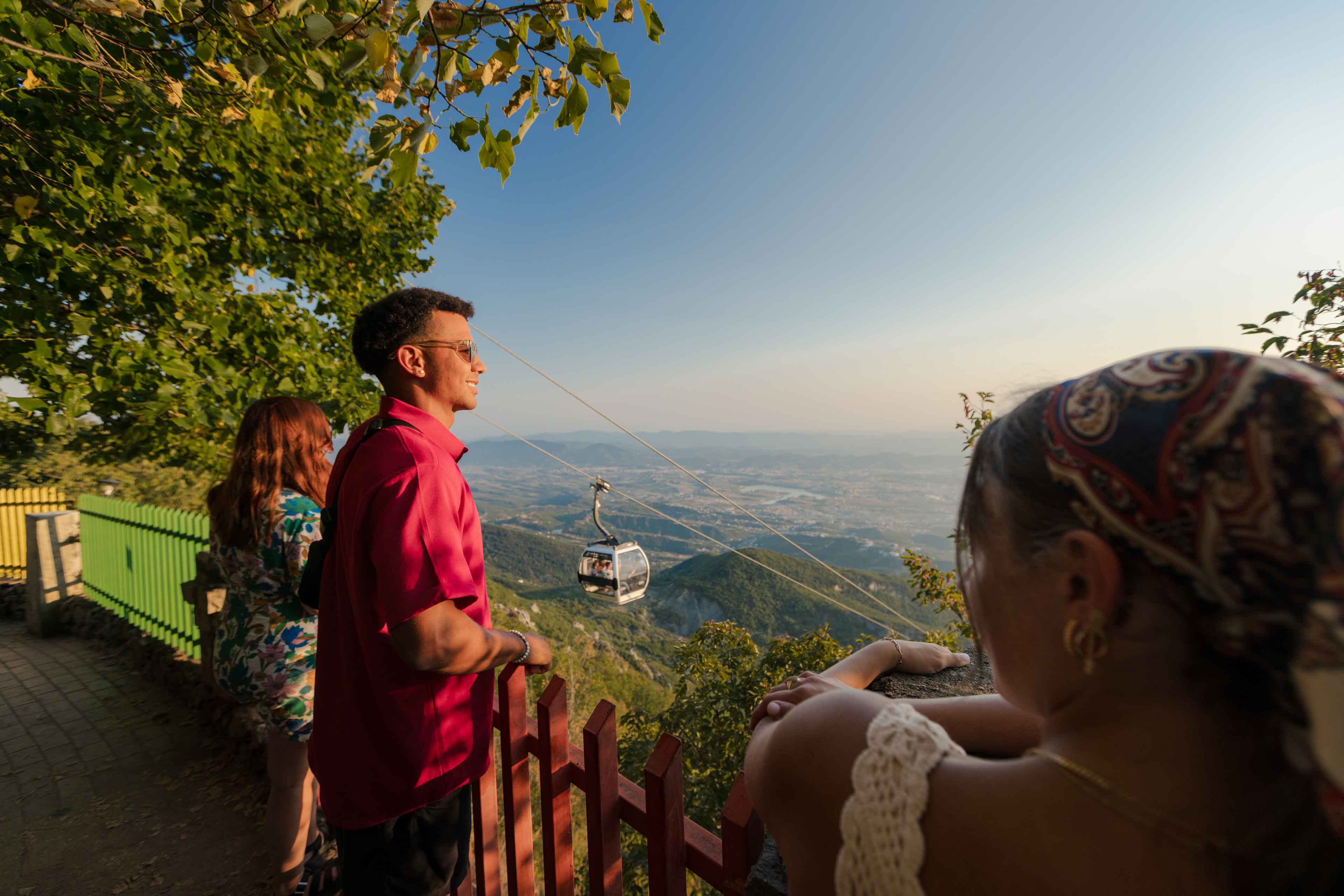 Sunset In Albania Near Cable Car Dajti Summet
