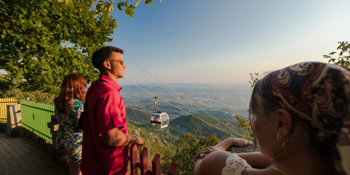 Sunset In Albania Near Cable Car Dajti Summet