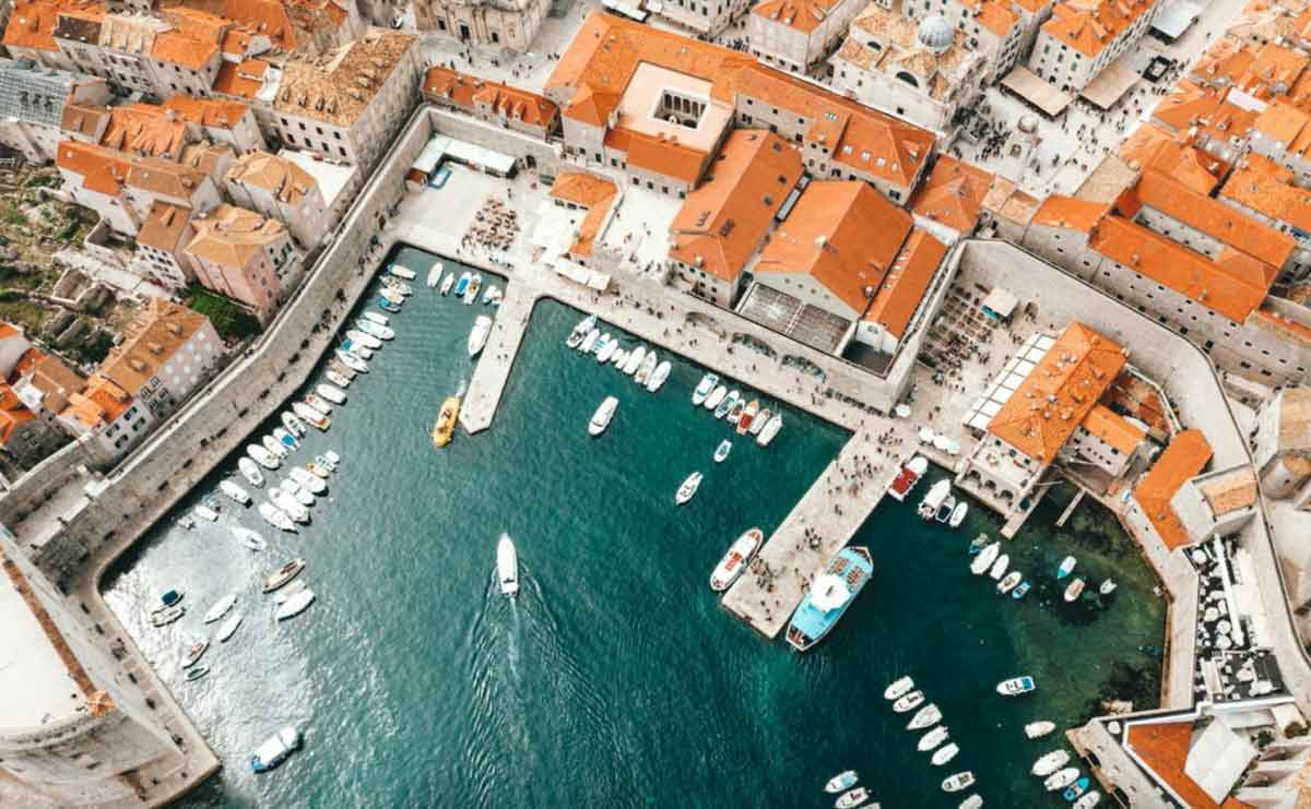 Arial Shot Of Bay In Croatia