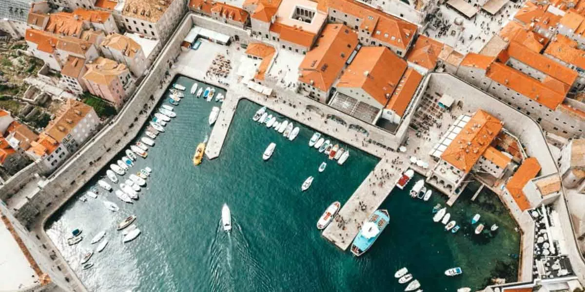 Arial Shot Of Bay In Croatia