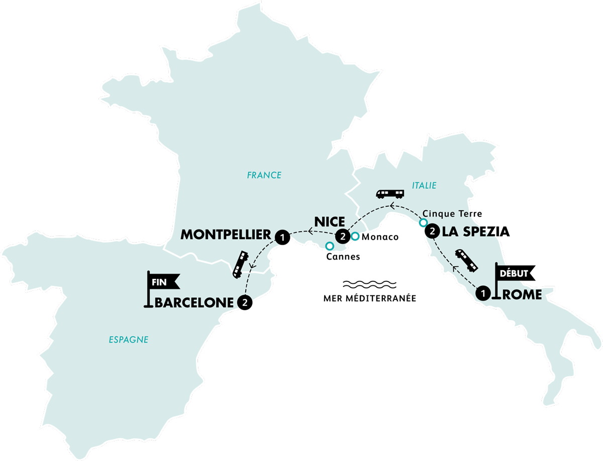 French Speaking Trip Map