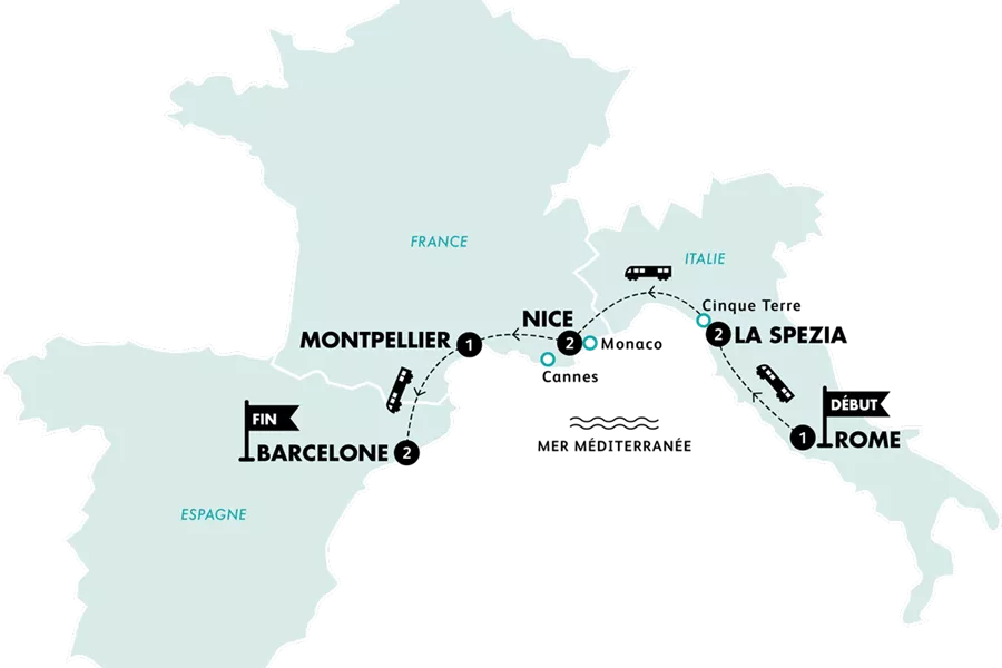 French Speaking Trip Map