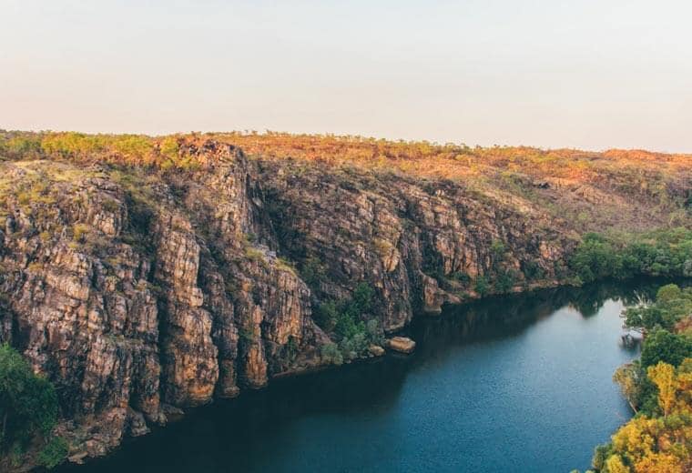A river cutting through in Nitmiluk National Park in Australia