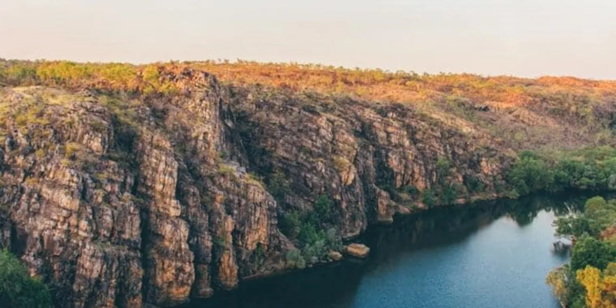 A river cutting through in Nitmiluk National Park in Australia