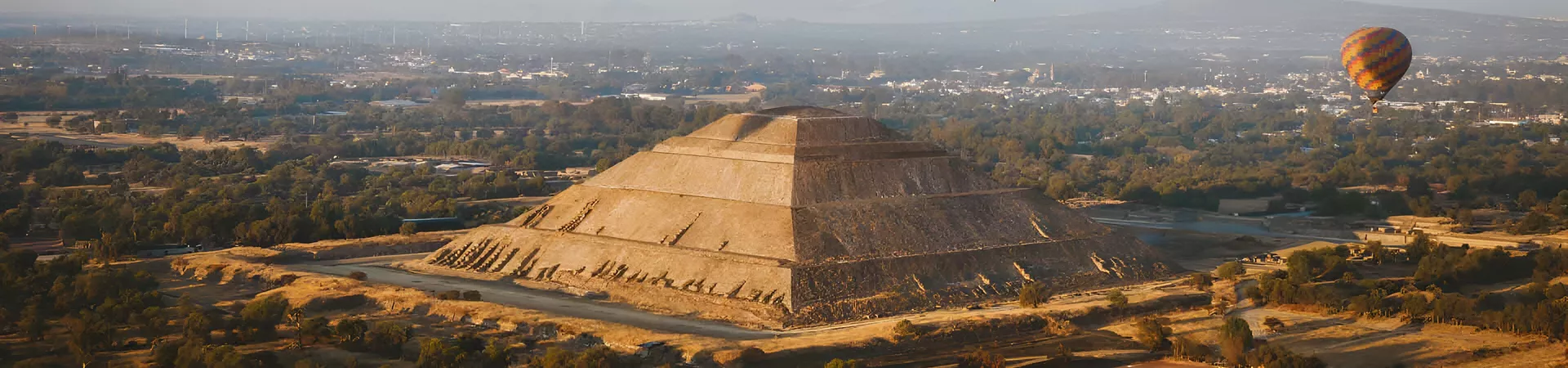 Pyramid Mexico Sunset Hot Air Balloon