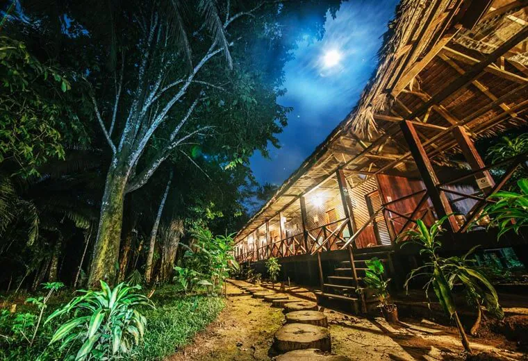 Latin America Wts Hotel in jungle at night