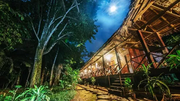 Latin America Wts Hotel in jungle at night