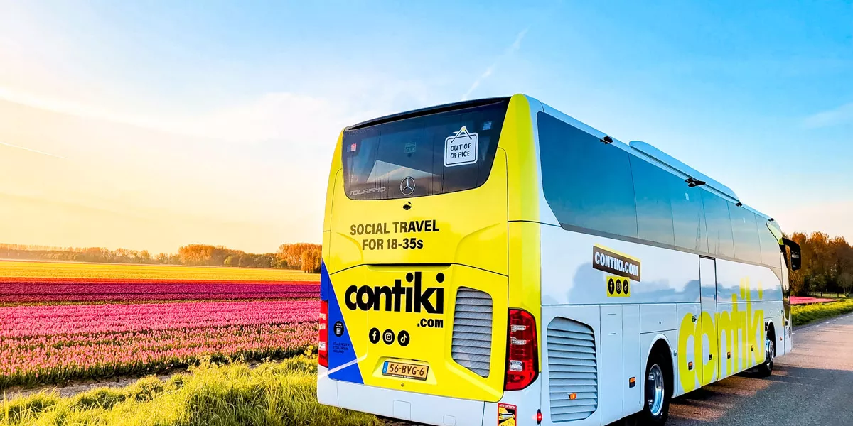 Contiki Coach Next To Fields
