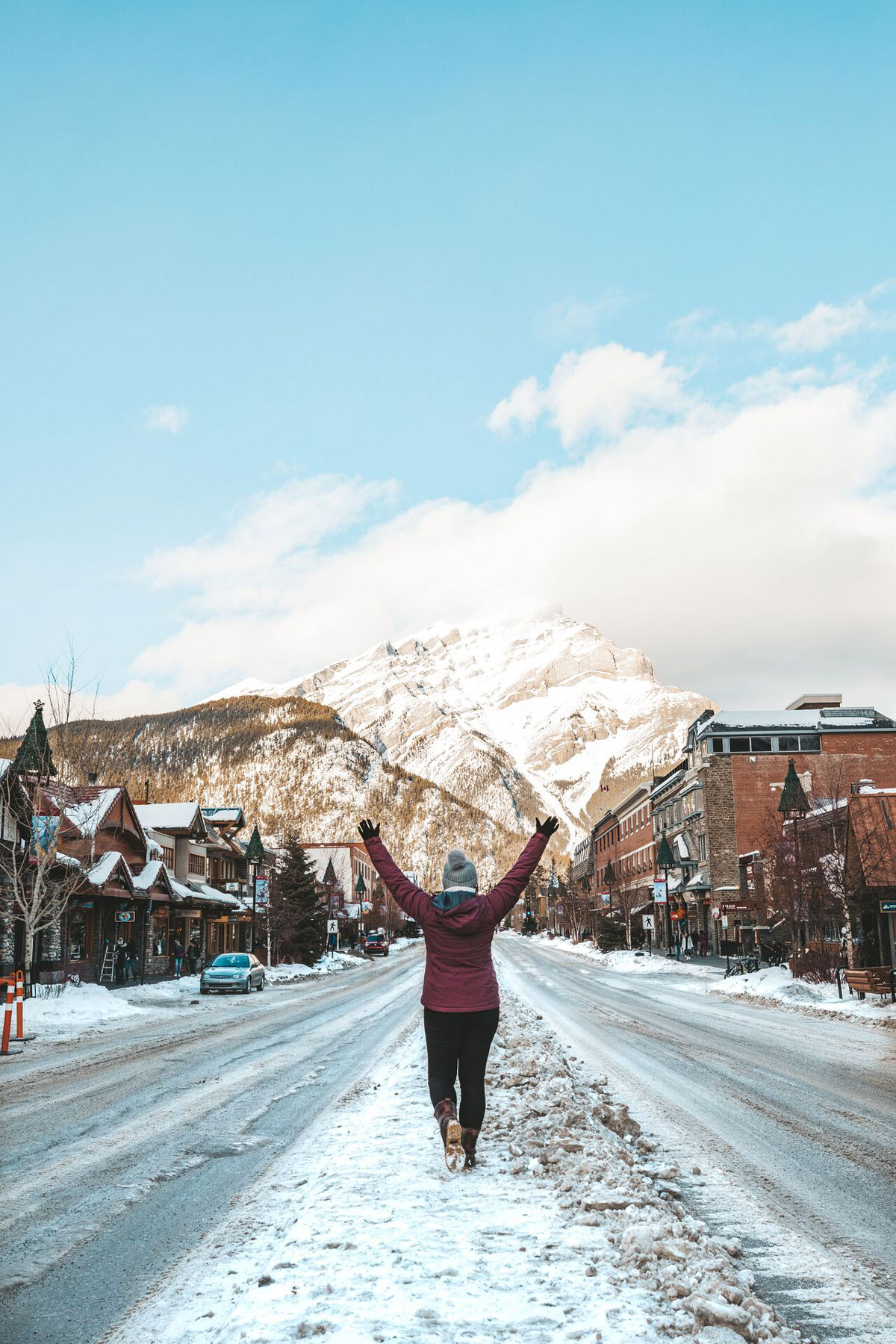 Person Walking On Snowy Road