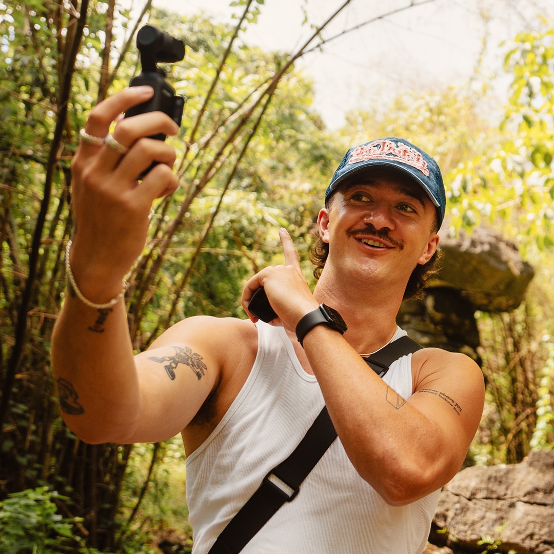 Nathan Filming Vlog Rainforest Indonesia