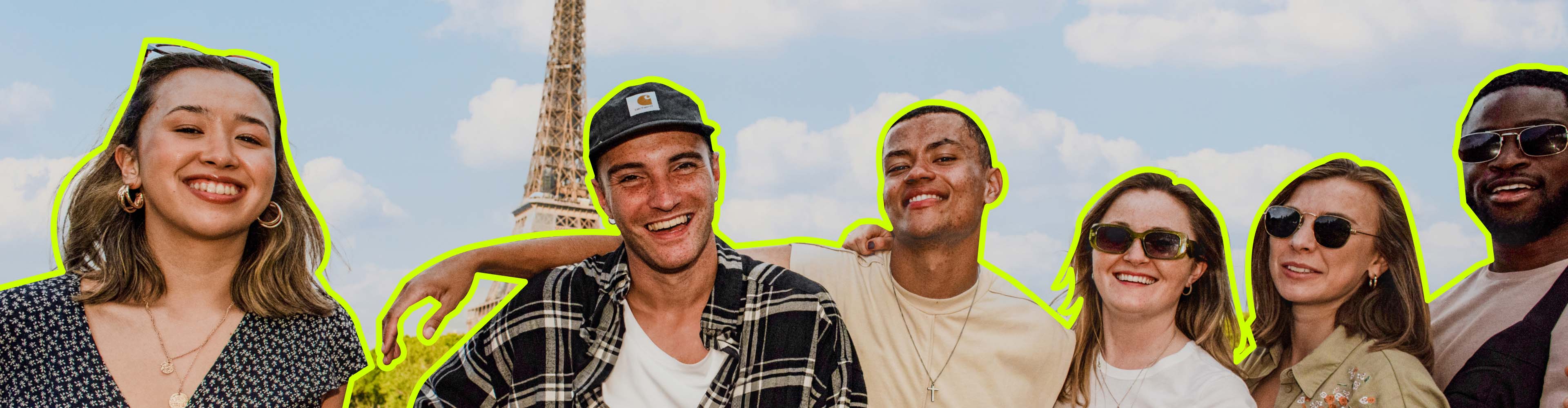 Group of young people smiling together