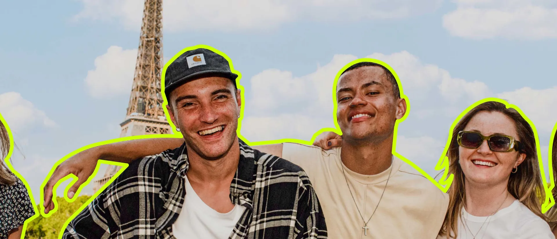 Group of young people smiling together